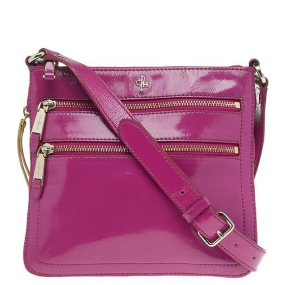 Cole Haan Pink / Fuchsia Crossbody Patent Leather Jitney Sheila Shoulder Bag - Picture 2 of 6